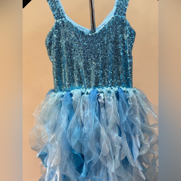 Blue Tutu Dress, Sparkly Sequin, Tulle Dress For Girls (Size 6) - Picture 4 of 8